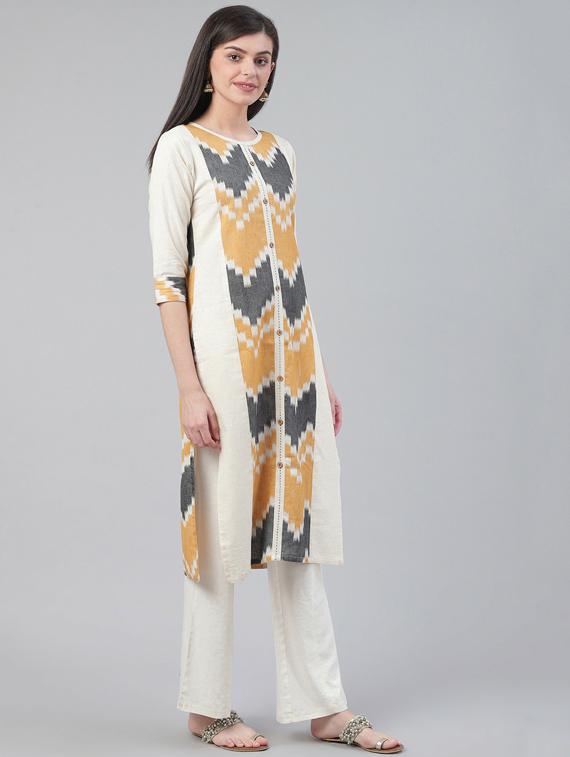 round neck straight kurta - 19600983 - Standard Image - 1