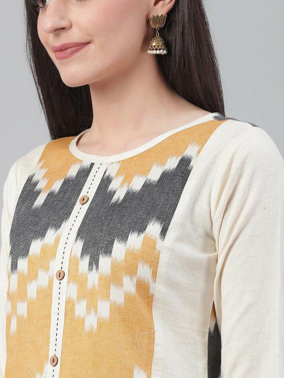 round neck straight kurta - 19600983 - Standard Image - 4
