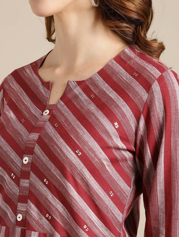 notch neck straight kurta - 19601078 - Standard Image - 4