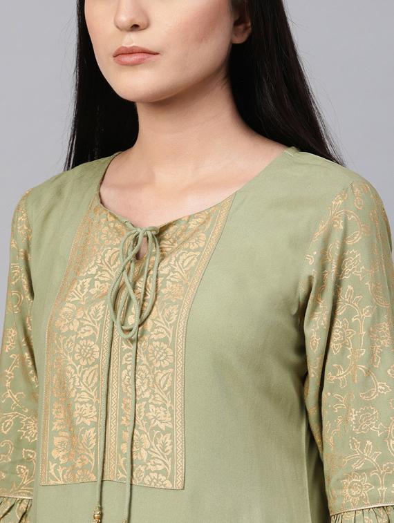 key hole neck straight kurta - 19601088 - Standard Image - 4