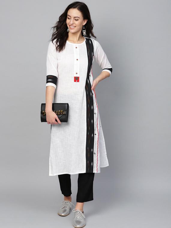 round neck straight kurta - 19601090 - Standard Image - 1