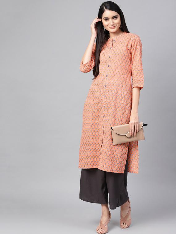 mandarin collar straight kurta - 19601096 - Standard Image - 1