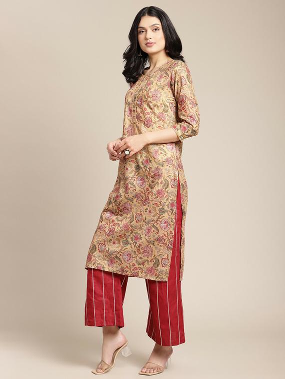round neck straight kurta - 19601194 - Standard Image - 1