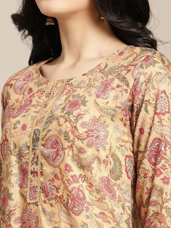 round neck straight kurta - 19601194 - Standard Image - 4