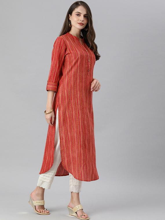 mandarin collar straight kurta - 19601199 - Standard Image - 1