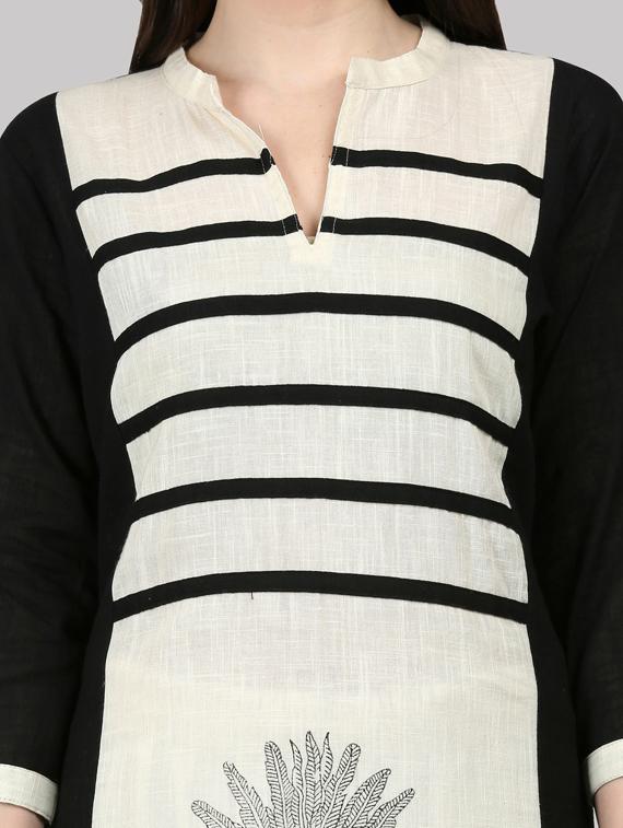 notch neck straight kurta - 19601229 - Standard Image - 4