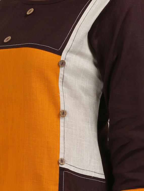 round neck straight kurta - 19601230 - Standard Image - 4