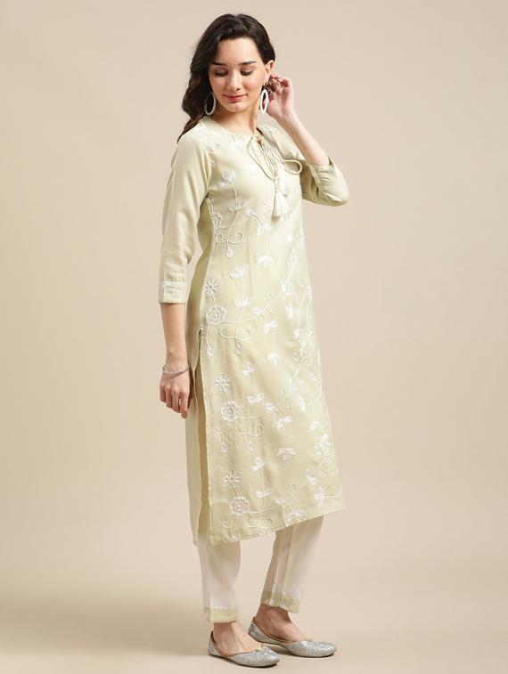 key hole neck kurta pant set - 19601290 - Standard Image - 1