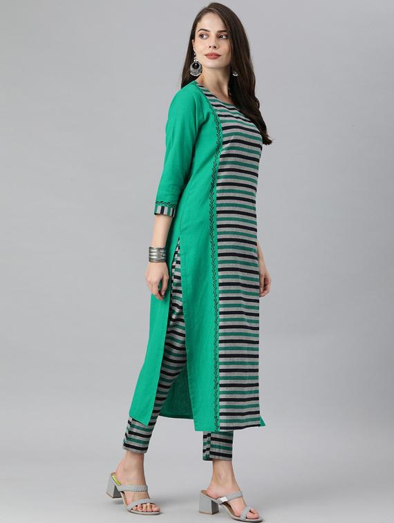 round neck kurta pant set - 19601313 - Standard Image - 1