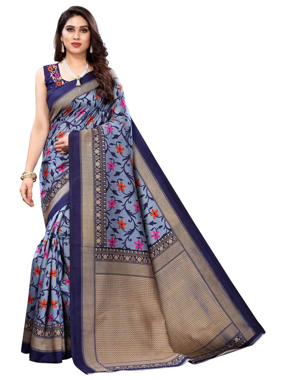 pack of 2 printed saree with blouse - 19601371 -  Standard Image - 1
