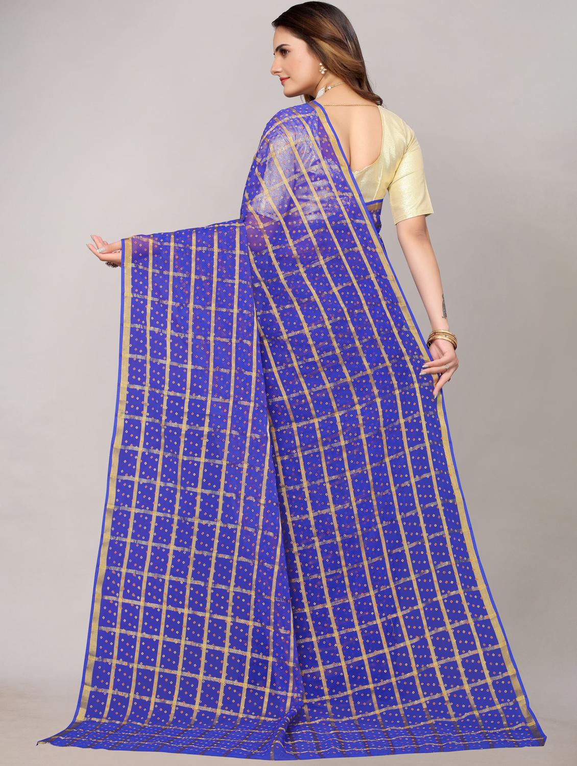 bandhani printed saree with blouse - 19602352 - Standard Image - 1