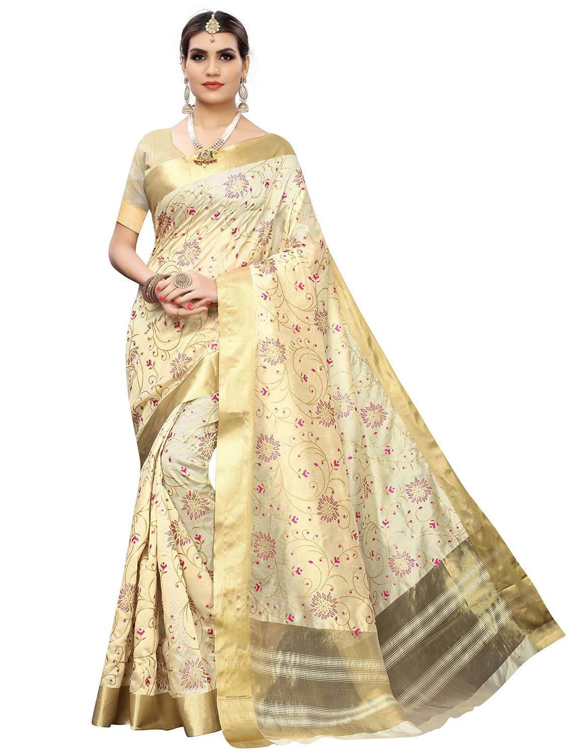 printed kasavu saree with blouse