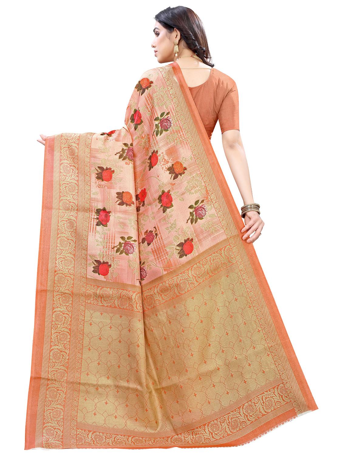 floral printed saree with blouse - 19602408 -  Standard Image - 1