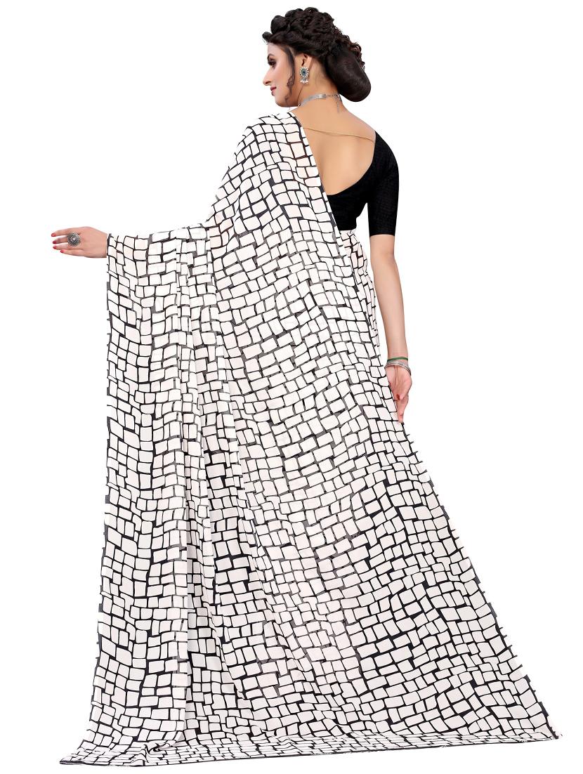 printed woven saree with blouse - 19603118 - Standard Image - 1