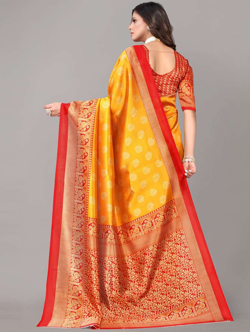 printed woven saree with blouse - 19603119 -  Standard Image - 1