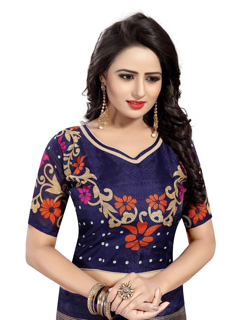 ditsy floral woven saree with blouse - 19603128 - Standard Image - 1