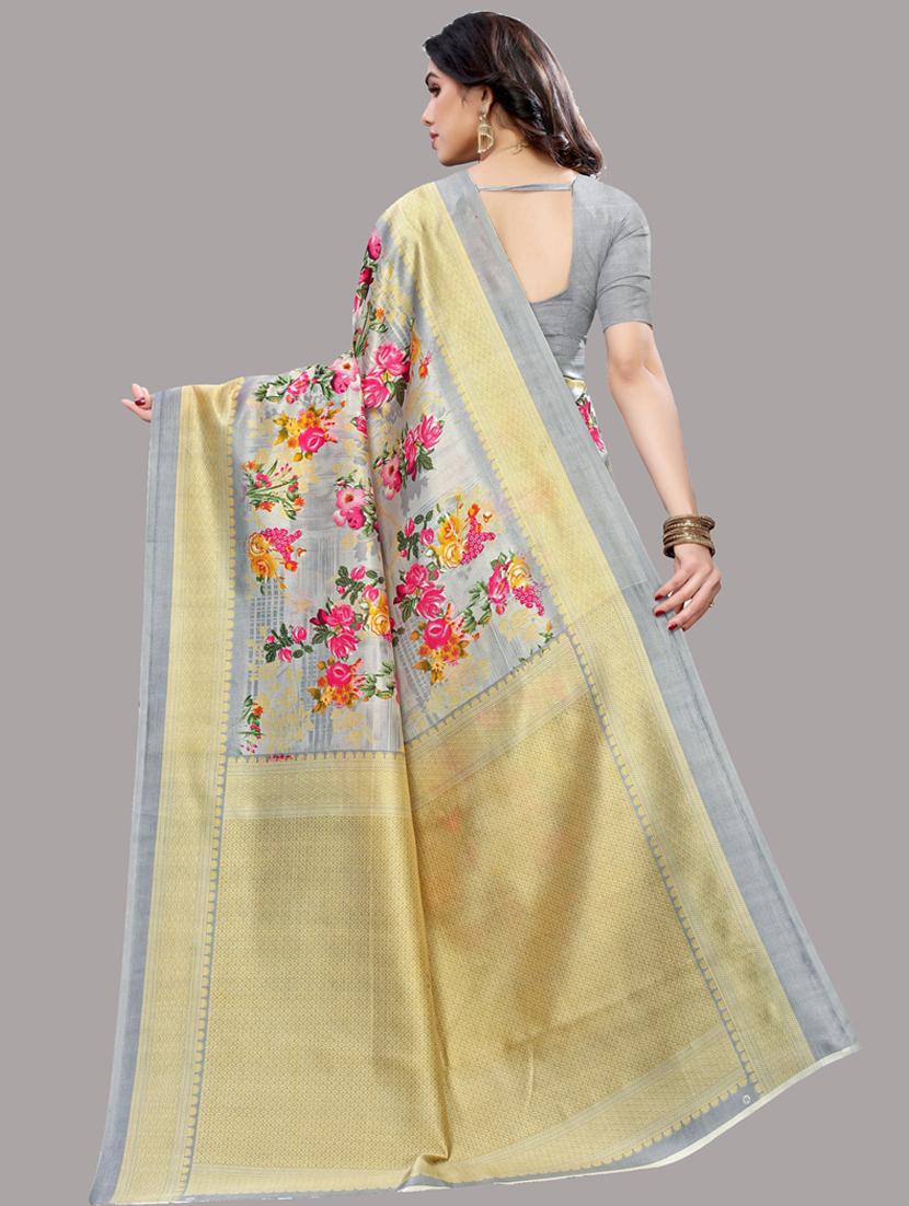 ditsy floral banarasi saree with blouse - 19603199 -  Standard Image - 1