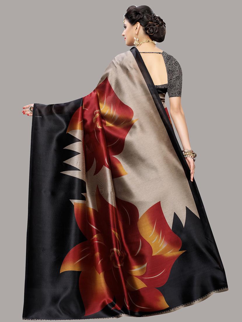 ditsy floral woven saree with blouse - 19603214 - Standard Image - 1