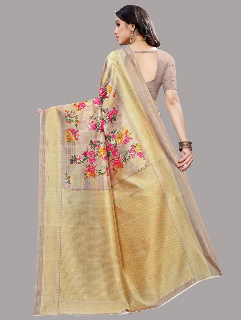 ditsy floral woven saree with blouse - 19603222 -  Standard Image - 1