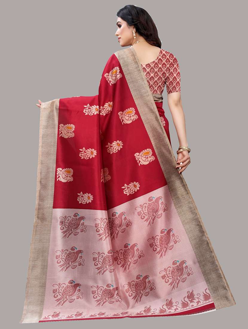 printed bhagalpuri saree with blouse - 19603263 -  Standard Image - 1