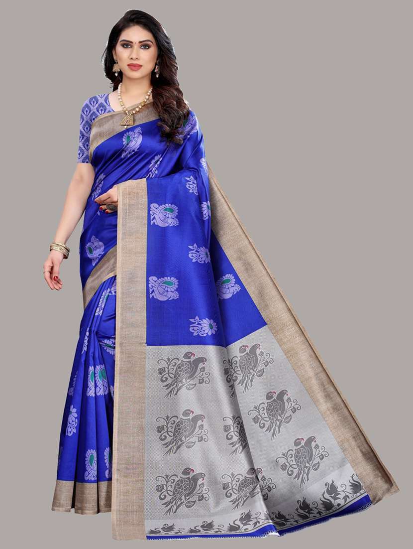 printed bhagalpuri silk saree with blouse