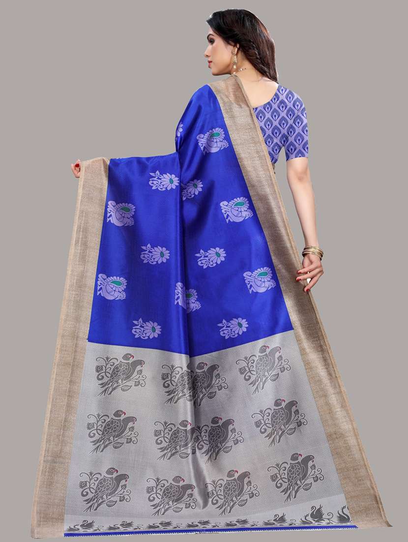 printed bhagalpuri silk saree with blouse - 19603264 -  Standard Image - 1
