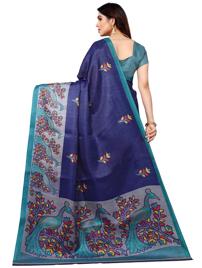 self design printed saree with blouse - 19603412 - Standard Image - 1