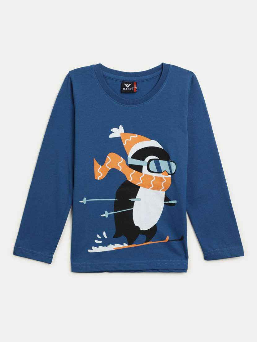 boys round neck front print t-shirt 
