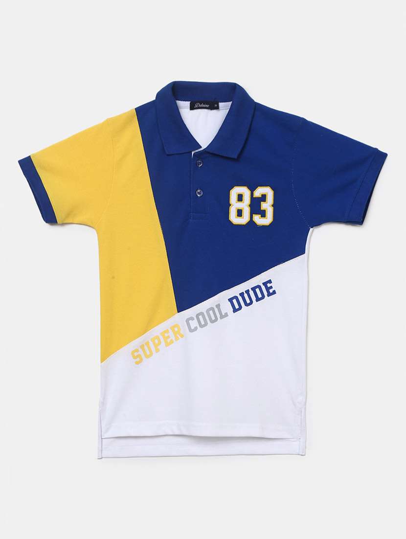 boys polo neck printed t-shirt