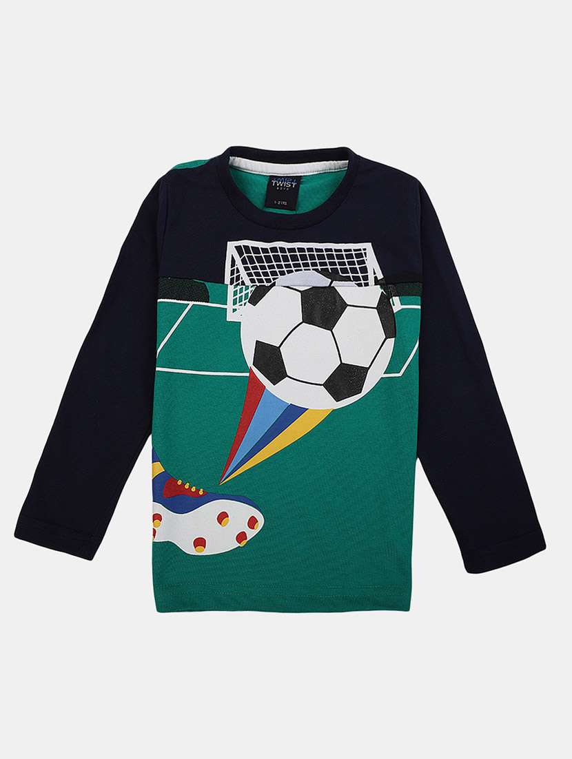 boys round neck printed t-shirt
