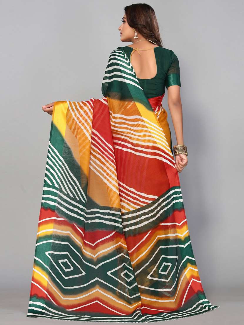 printed leheriya saree with blouse - 19604491 - Standard Image - 1