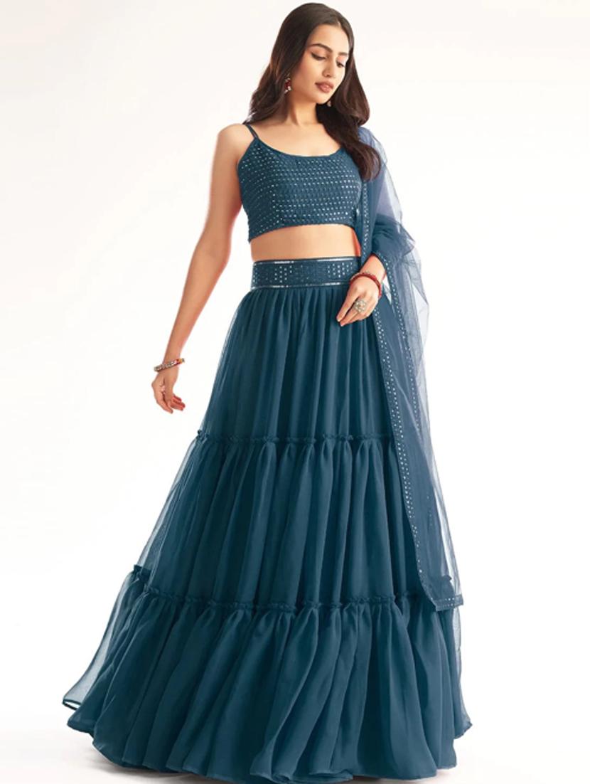 semi stitched lehenga choli with dupatta set - 19607924 - Standard Image - 1