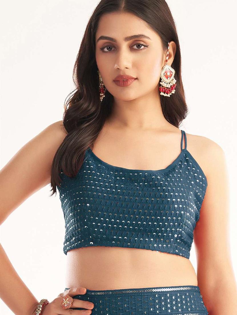 semi stitched lehenga choli with dupatta set - 19607924 - Standard Image - 4