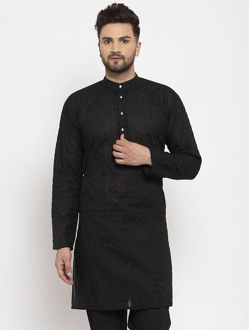 mandarin collar solid cotton kurta
