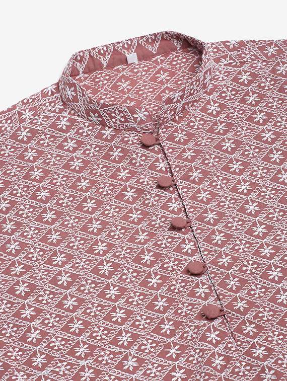 mandarin collar cotton kurta - 19608022 - Standard Image - 4