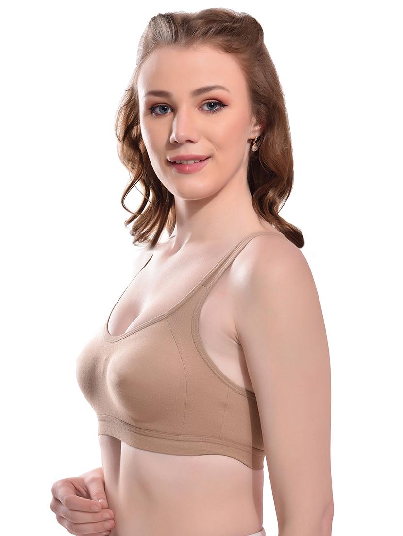 beige hosiery sports bra - 19608117 - Standard Image - 1