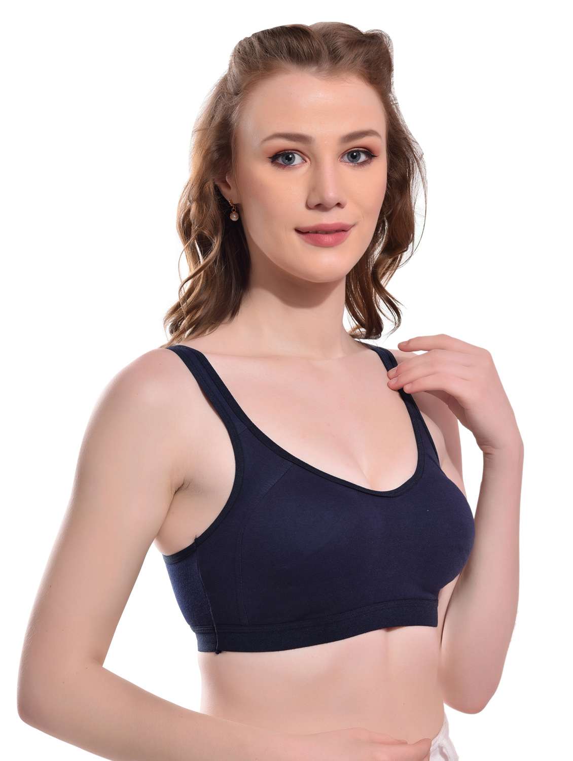 blue hosiery sports bra - 19608121 -  Standard Image - 1