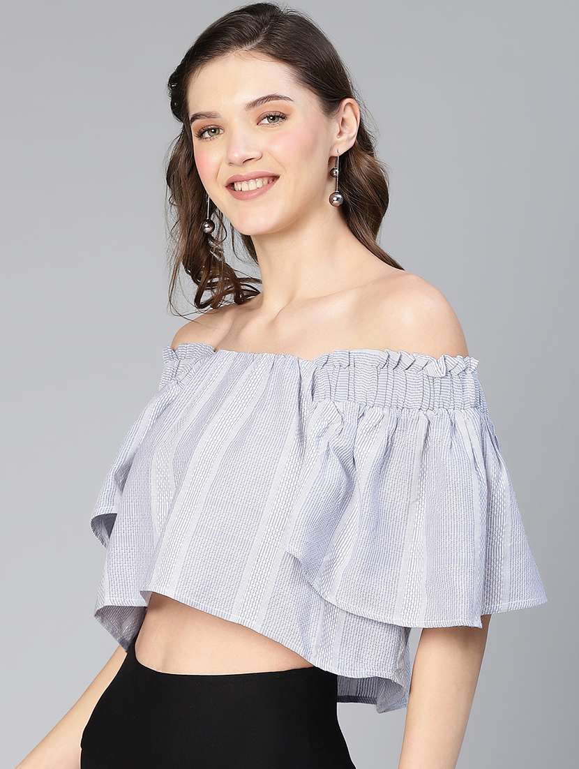 women's crop off shoulder top - 19608148 - Standard Image - 1