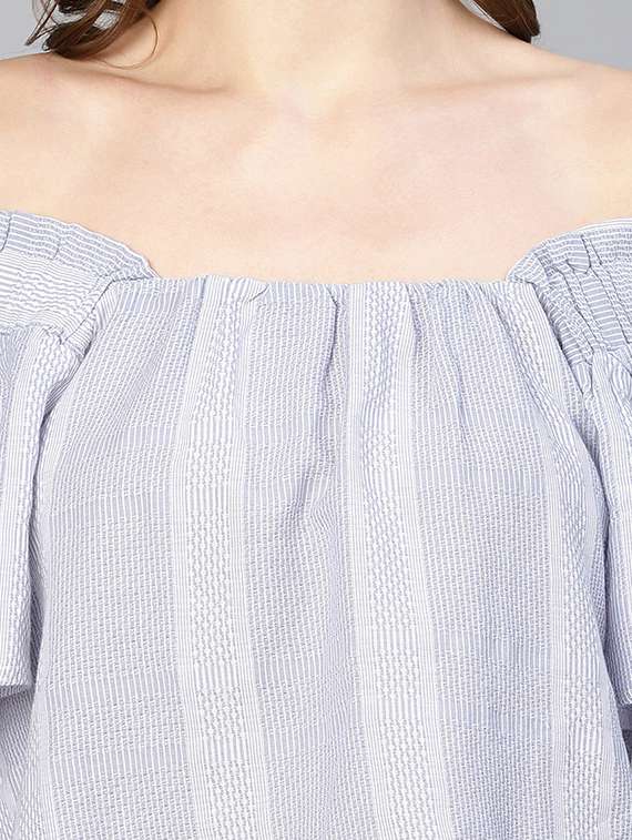 women's crop off shoulder top - 19608148 - Standard Image - 4