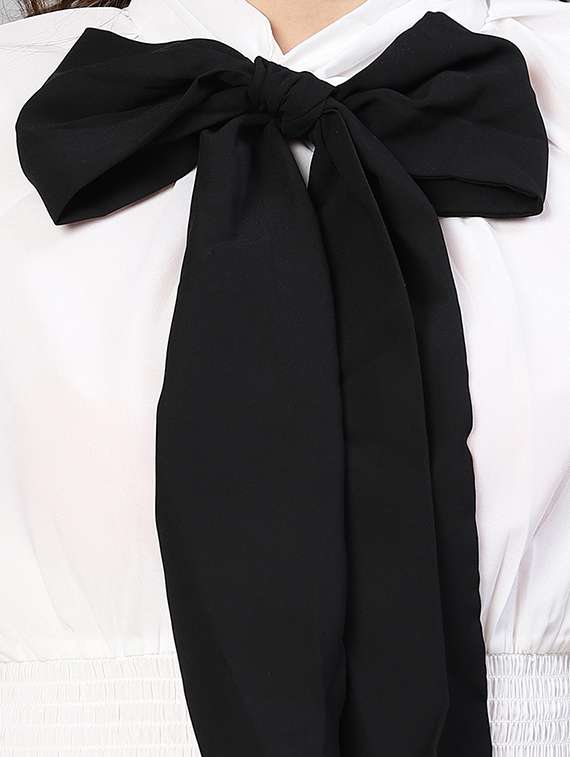 women's straight tie-up neck top - 19608150 -  Standard Image - 4