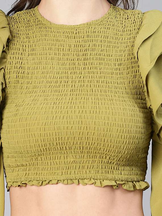 women's crop round neck top - 19608168 -  Standard Image - 4