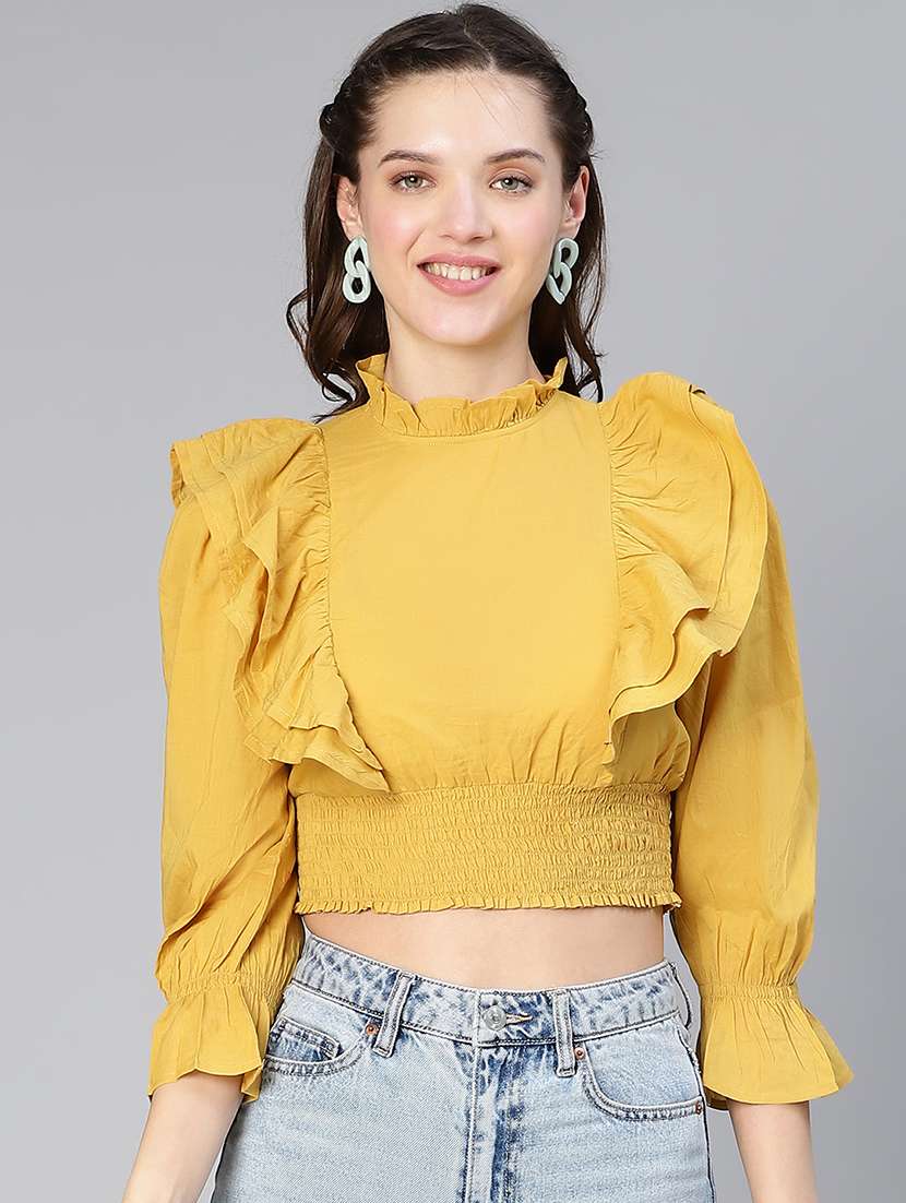 women's crop mock neck top - 19608171 - Zoom Image - 0