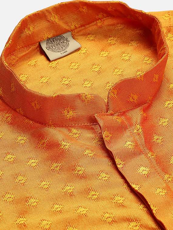 men self design mandarin neck long kurta - 19608200 - Standard Image - 4