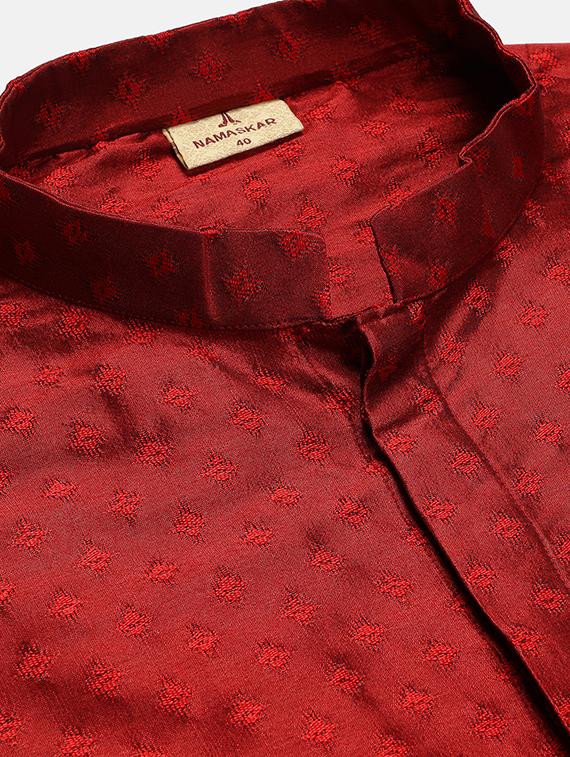 mandarin collar cotton kurta - 19608201 - Standard Image - 4
