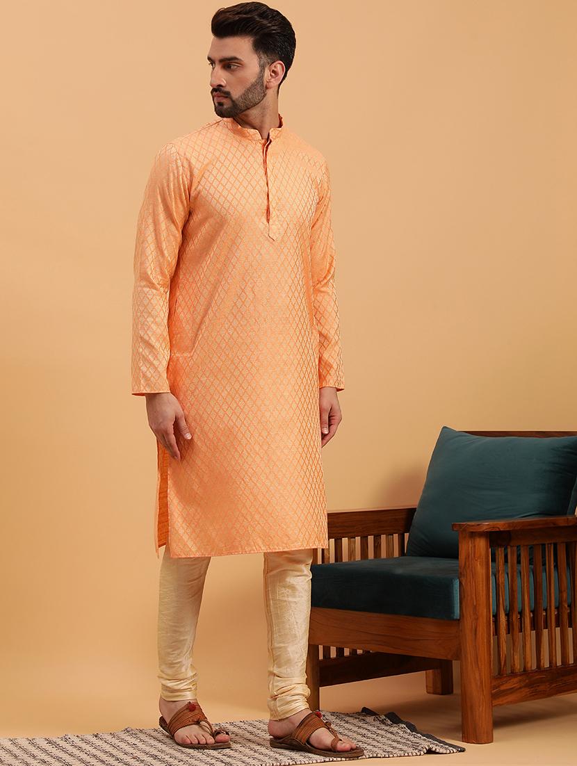 mandarin collar cotton kurta - 19608204 - Standard Image - 1