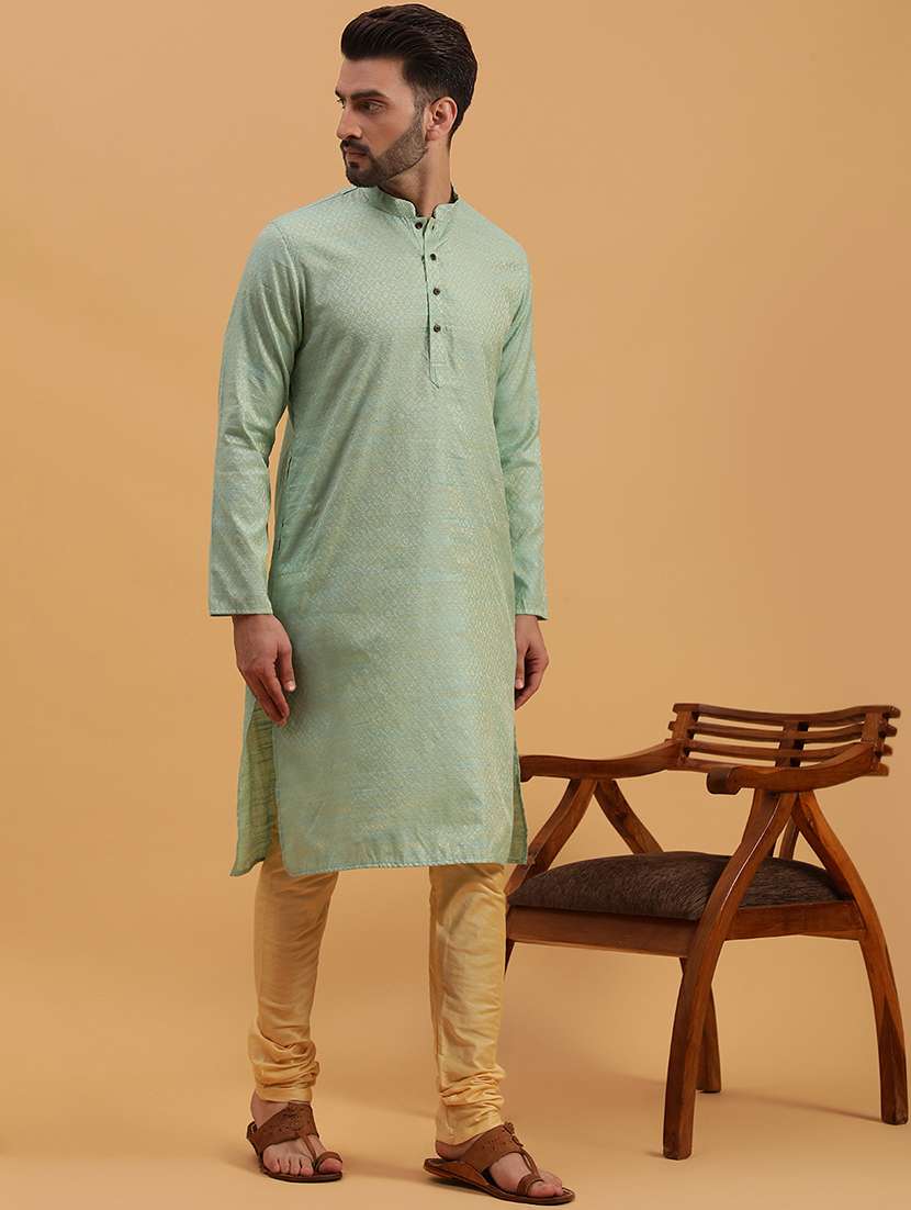mandarin collar cotton kurta - 19608216 - Standard Image - 1