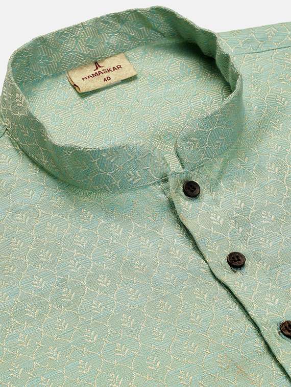 mandarin collar cotton kurta - 19608216 - Standard Image - 4