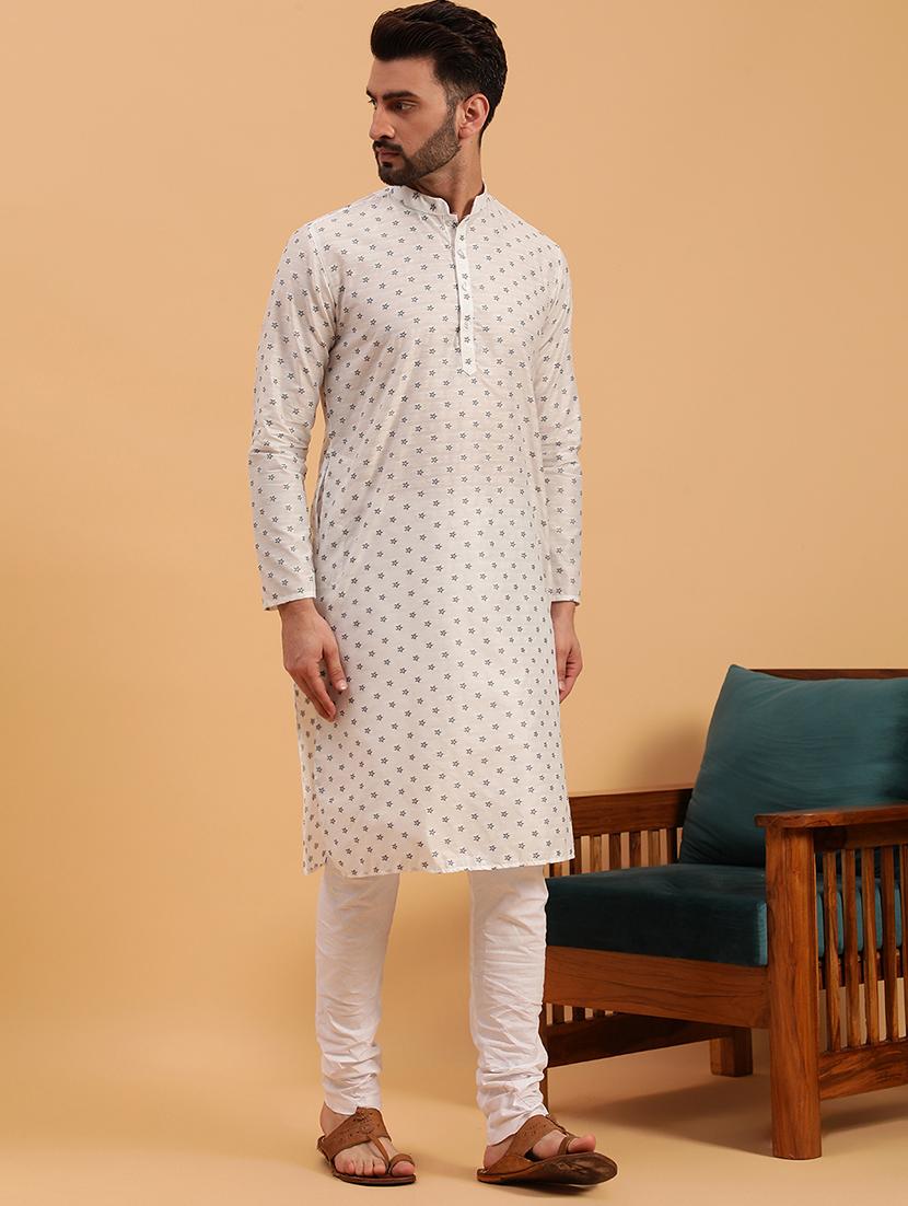mandarin collar cotton kurta - 19608226 - Standard Image - 1