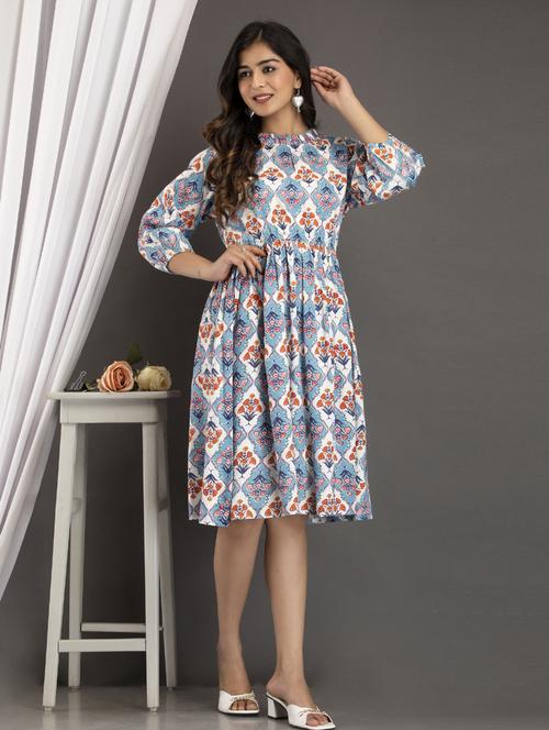 women's fit & flare floral dress - 19608738 - Standard Image - 0