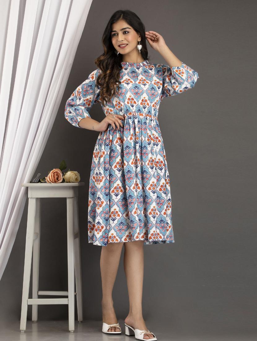 women's fit & flare floral dress - 19608738 - Zoom Image - 0